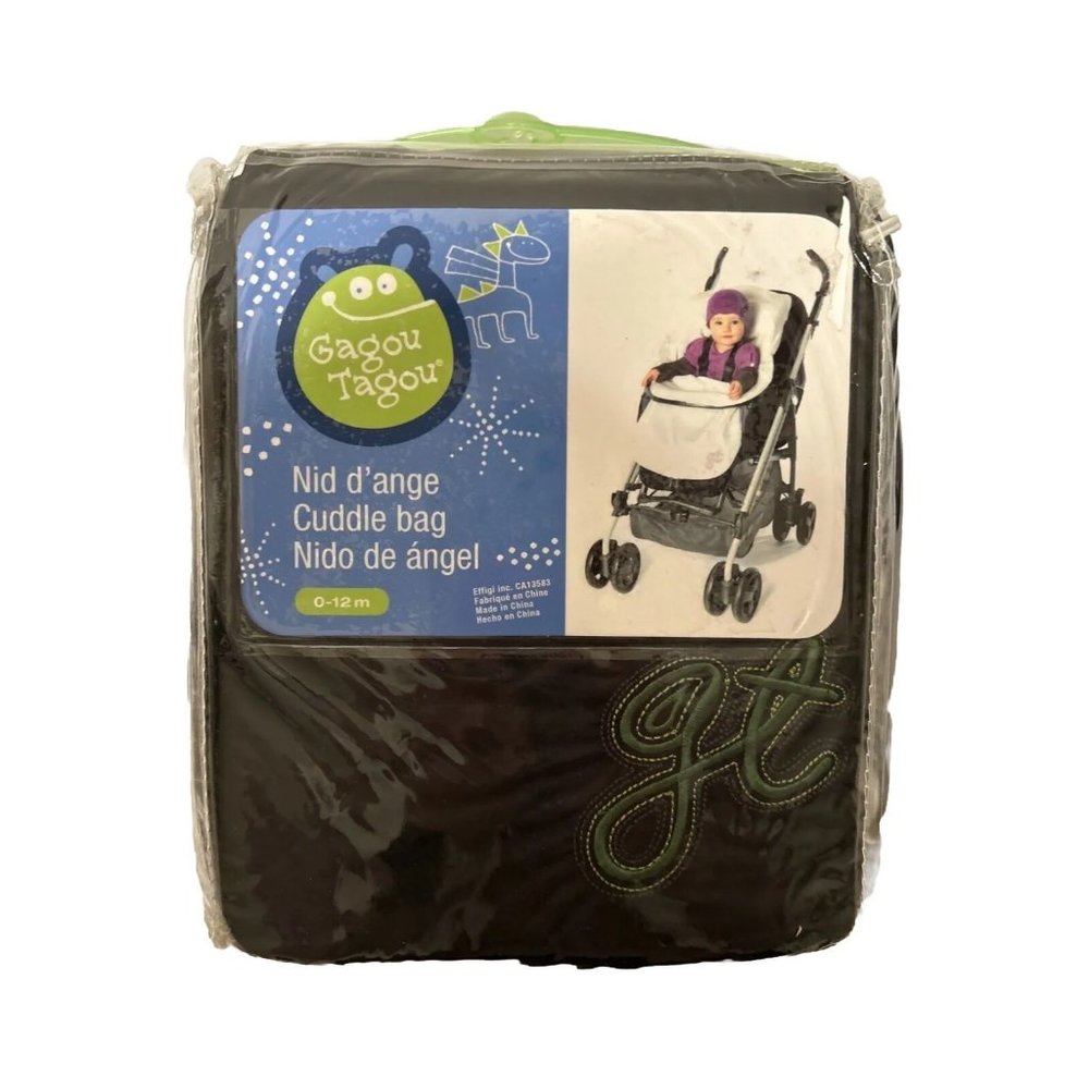 Gagou Tagou Black / Green Cuddle Bag NIP Baby Gear